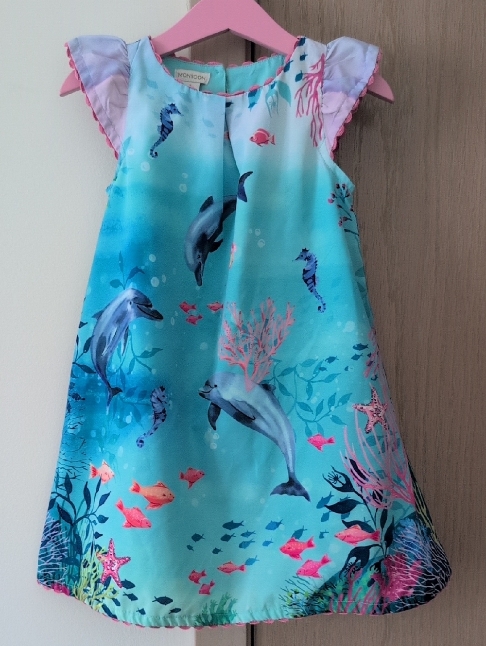 Monsoon x WWF Dolphin Toddler Girl Dress - 3T